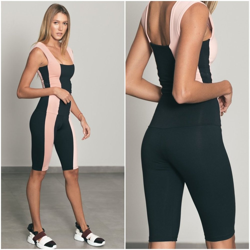 Port De Bras Stripe Biker Shorts